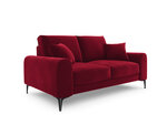 Dvivietė sofa Mazzini Sofas Madara, veliūras, raudona/juoda