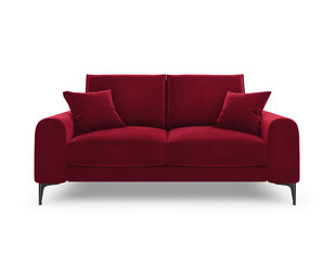 Dvivietė sofa Mazzini Sofas Madara, veliūras, raudona/juoda kaina ir informacija | Sofos | pigu.lt
