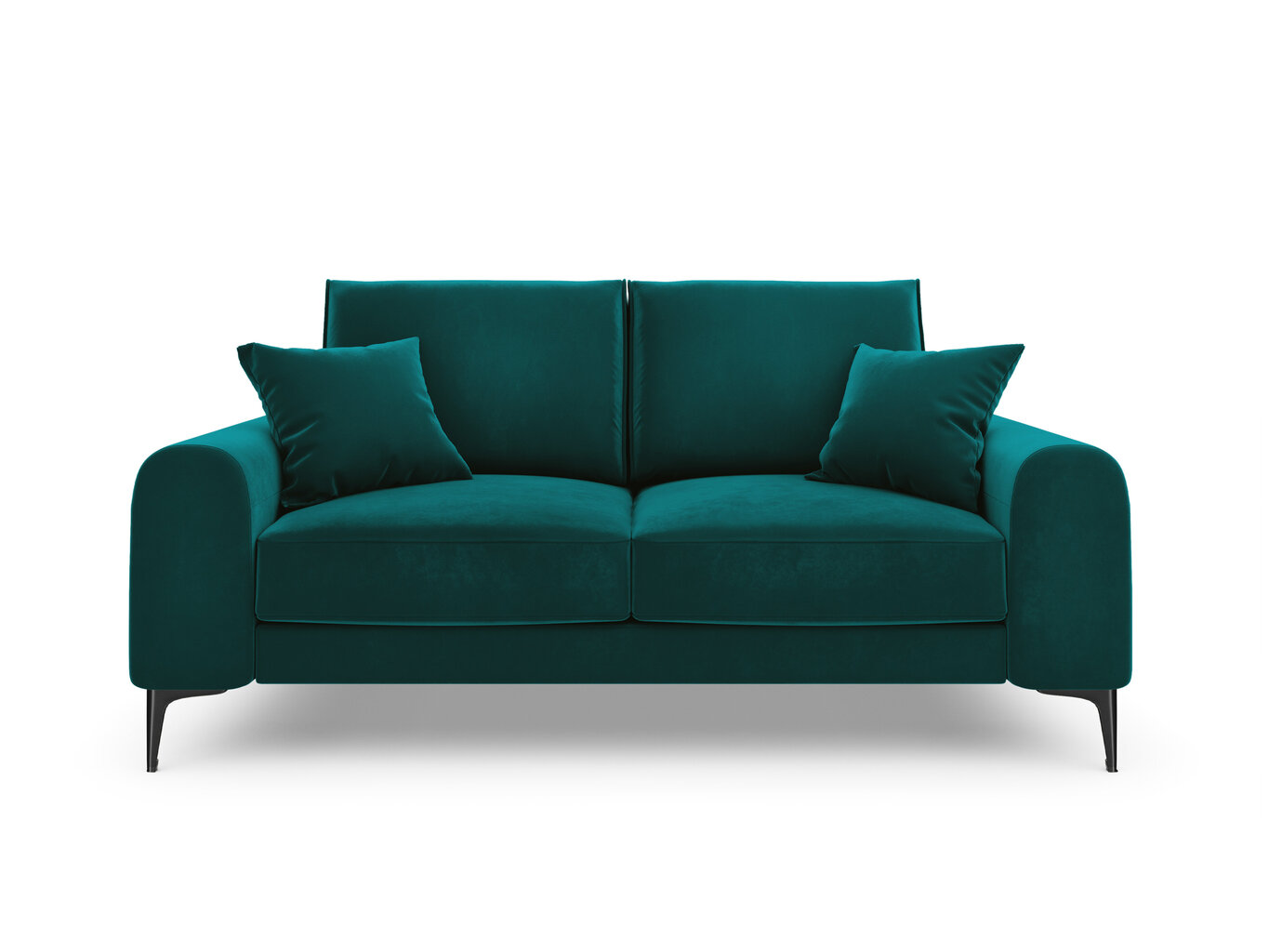 Dvivietė sofa Mazzini Sofas Madara, veliūras, šviesiai žalia/juoda цена и информация | Sofos | pigu.lt