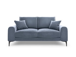 Dvivietė sofa Mazzini Sofas Madara, veliūras, šviesiai mėlyna/juoda kaina ir informacija | Sofos | pigu.lt