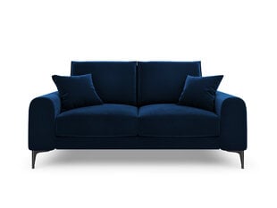 Dvivietė sofa Mazzini Sofas Madara, veliūras, tamsiai mėlyna/juoda kaina ir informacija | Sofos | pigu.lt