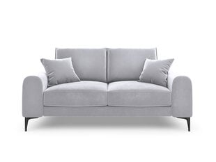 Dvivietė sofa Mazzini Sofas Madara, veliūras, sidabrinės spalvos/juoda kaina ir informacija | Sofos | pigu.lt