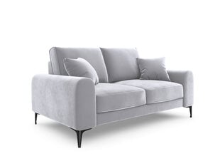 Двухместный диван Mazzini Sofas Madara, велюр, серебренного цвета/черный цена и информация | Диваны | pigu.lt