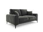 Dvivietė sofa Mazzini Sofas Madara, veliūras, tamsiai pilka/juoda