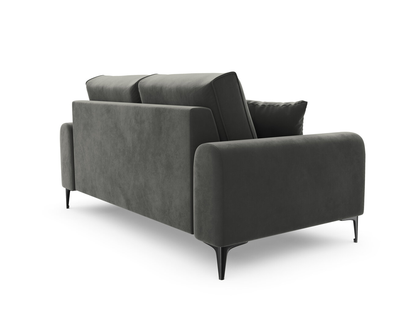 Dvivietė sofa Mazzini Sofas Madara, veliūras, tamsiai pilka/juoda kaina ir informacija | Sofos | pigu.lt