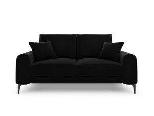 Dvivietė sofa Mazzini Sofas Madara, veliūras, juoda kaina ir informacija | Sofos | pigu.lt