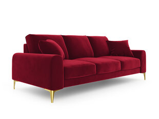 Trivietė sofa Mazzini Sofas Madara, veliūras, raudona/auksinės spalvos kaina ir informacija | Sofos | pigu.lt