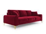 Трехместный диван Mazzini Sofas Madara, велюр, красный/золотой