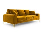 Четырехместный диван Mazzini Sofas Madara, велюр, желтый/золотой