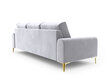 Trivietė sofa Mazzini Sofas Madara, veliūras, sidabrinės/auksinės spalvos kaina ir informacija | Sofos | pigu.lt