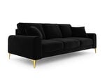 Trivietė sofa Mazzini Sofas Madara, veliūras, juoda/auksinės spalvos