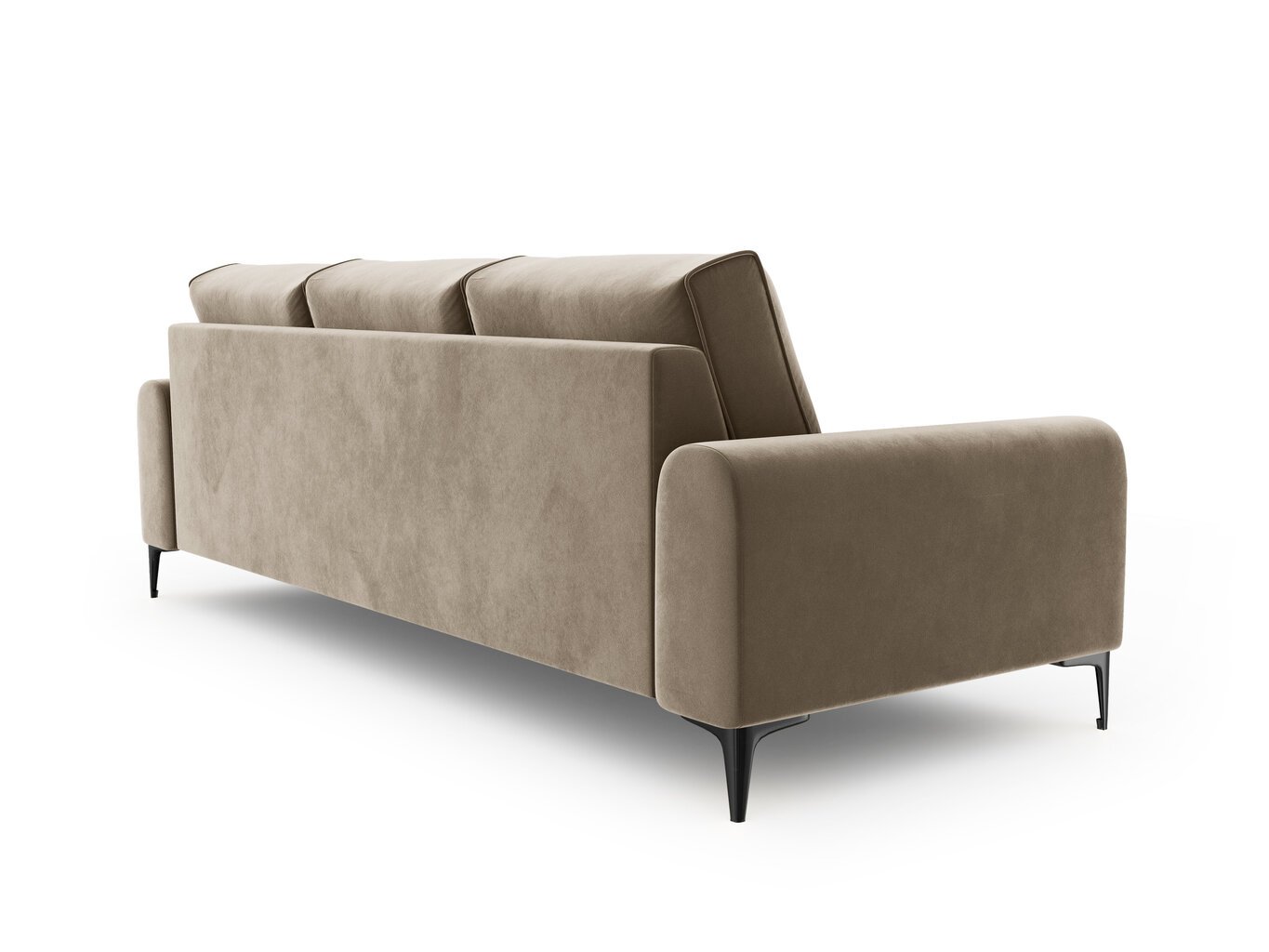 Trivietė sofa Mazzini Sofas Madara, veliūras, smėlio spalvos/juoda kaina ir informacija | Sofos | pigu.lt