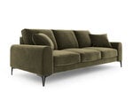 Трехместный диван Mazzini Sofas Madara, велюр, зеленый/черный