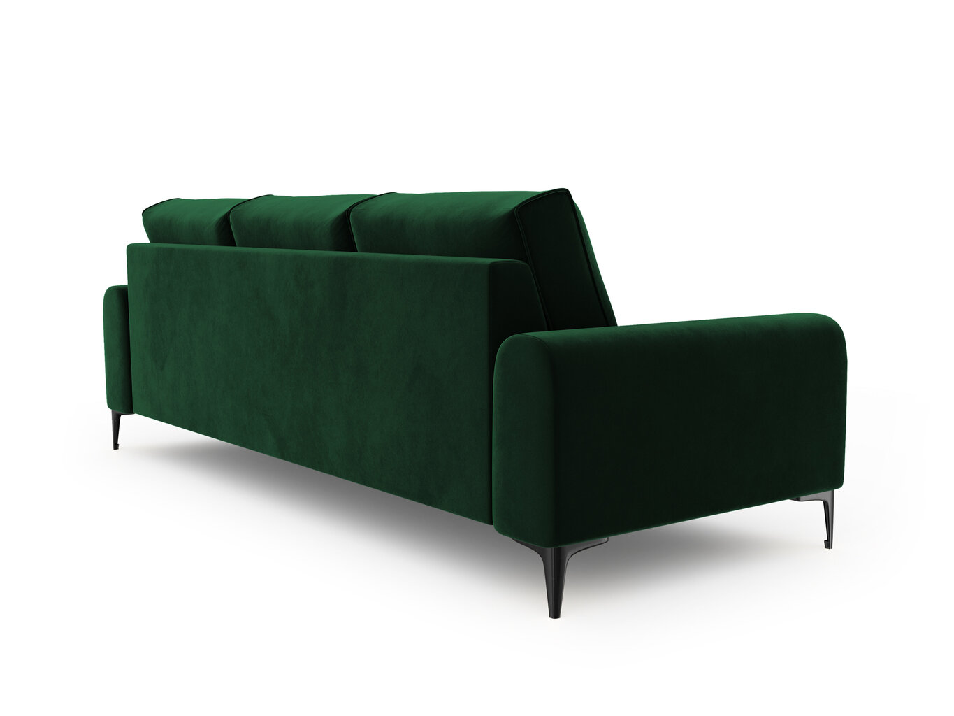 Trivietė sofa Mazzini Sofas Madara, veliūras, tamsiai žalia/juoda цена и информация | Sofos | pigu.lt