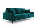 Трехместный диван Mazzini Sofas Madara, велюр, светло-зеленый/черный