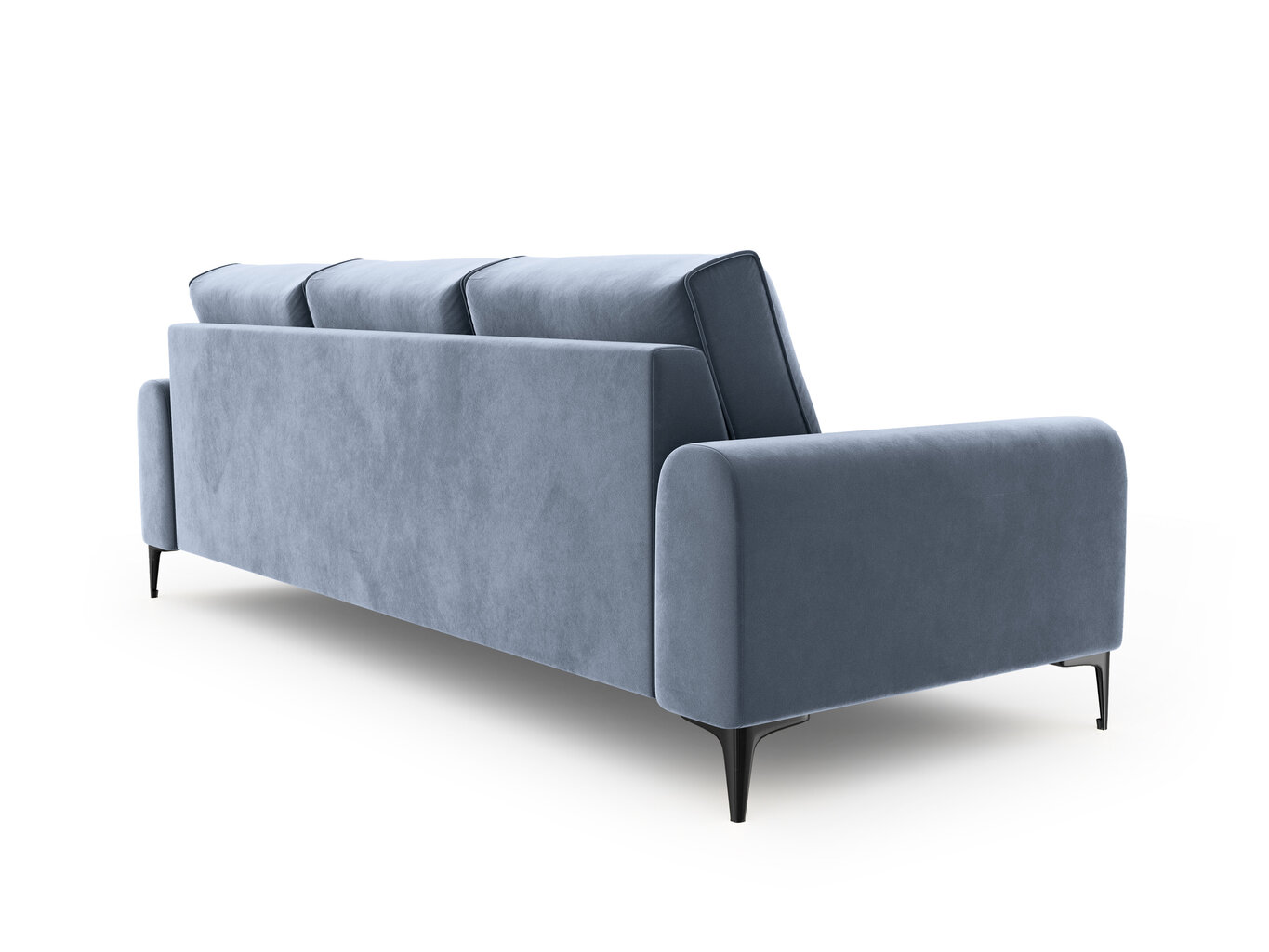 Trivietė sofa Mazzini Sofas Madara, veliūras, šviesiai mėlyna/juoda цена и информация | Sofos | pigu.lt