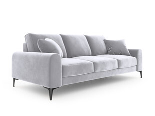 Трехместный диван Mazzini Sofas Madara, велюр, серебренного цвета/черный цена и информация | Диваны | pigu.lt