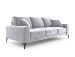 Трехместный диван Mazzini Sofas Madara, велюр, серебренного цвета/черный