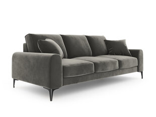 Trivietė sofa Mazzini Sofas Madara, veliūras, šviesiai pilka/juoda kaina ir informacija | Sofos | pigu.lt