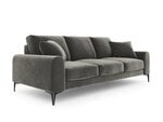 Трехместный диван Mazzini Sofas Madara, велюр, светло-серый/черный