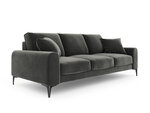 Trivietė sofa Mazzini Sofas Madara, veliūras, tamsiai pilka/juoda