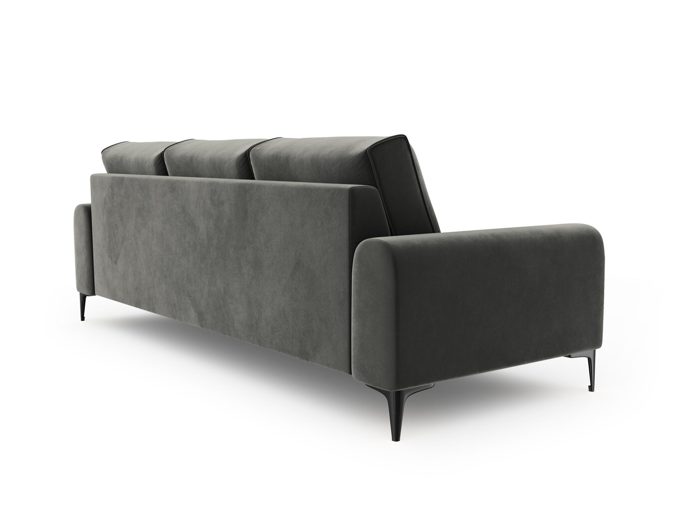 Trivietė sofa Mazzini Sofas Madara, veliūras, tamsiai pilka/juoda цена и информация | Sofos | pigu.lt