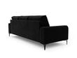 Trivietė sofa Mazzini Sofas Madara, veliūras, juoda kaina ir informacija | Sofos | pigu.lt