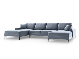 Мягкий уголок Mazzini Sofas Madara 6S, светло-синий/черный цена и информация | Угловые диваны | pigu.lt