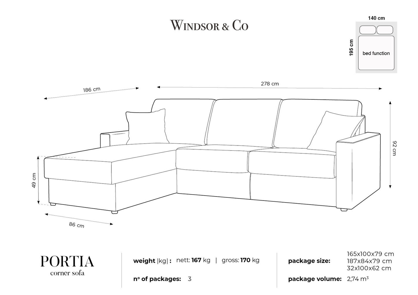 Minkštas kampas Windsor&Co Portia M, geltonas цена и информация | Minkšti kampai | pigu.lt