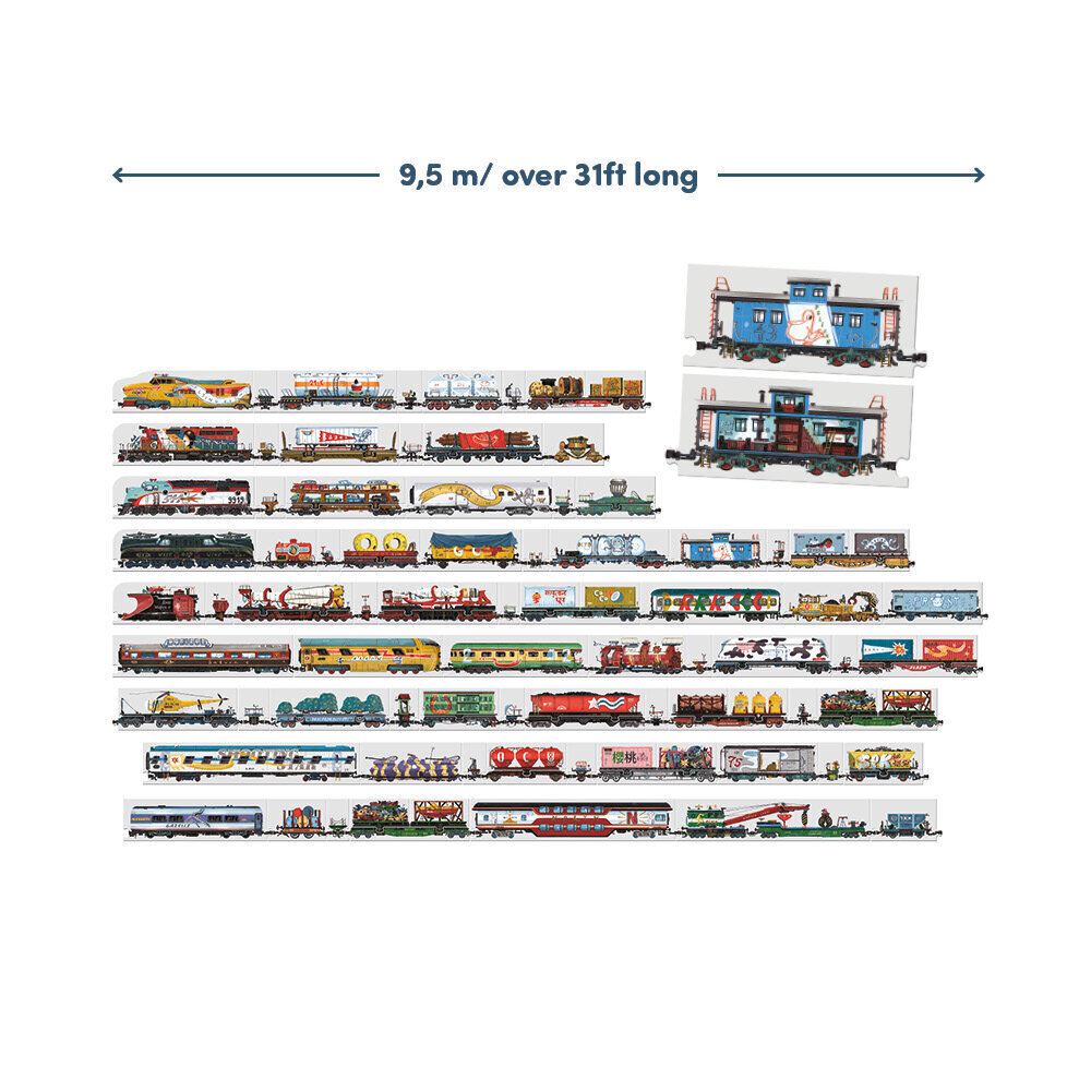 Dėlionė Mix and Match Trains, 108 dalių kaina ir informacija | Dėlionės (puzzle) | pigu.lt