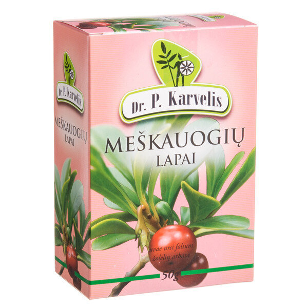 Meškauogių lapų arbata Dr. P Karvelis 50 g цена и информация | Arbatos ir vaistažolės | pigu.lt