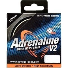 Pintas valas Savage Gear Adrenaline Super HD PE Braid V2, 120 m цена и информация | Лески | pigu.lt