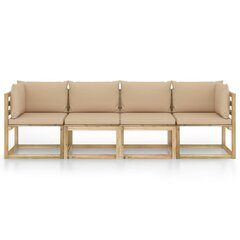 Keturvietė sodo sofa su pagalvėlėmis цена и информация | Комплекты уличной мебели | pigu.lt