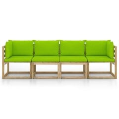 Keturvietė sodo sofa su pagalvėlėmis цена и информация | Комплекты уличной мебели | pigu.lt