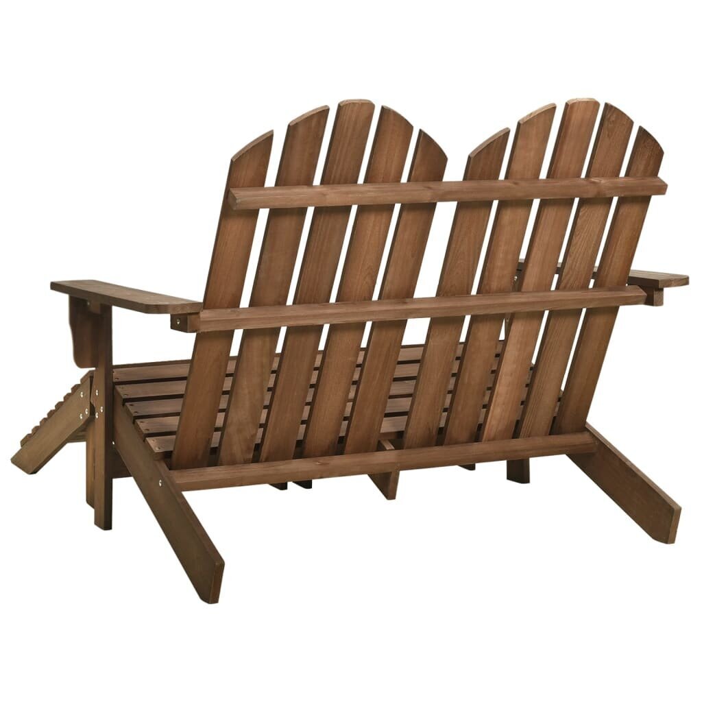 Dvivietė sodo Adirondack kėdė ir otomanė, ruda kaina ir informacija | Lauko kėdės, foteliai, pufai | pigu.lt