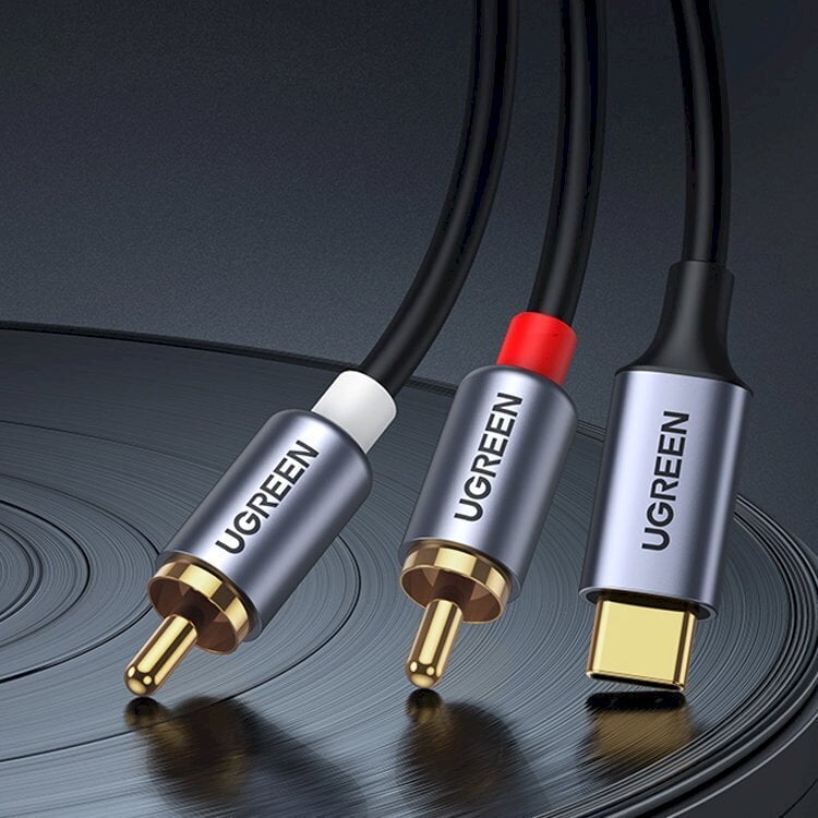 Ugreen USB Type C (male) - 2RCA (male) audio cable, 1,5 m kaina ir informacija | Laidai telefonams | pigu.lt