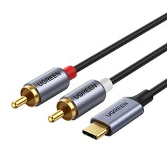 Ugreen USB Type C (male) - 2RCA (male) audio cable 1,5m gray (20193 CM451) цена и информация | Кабели для телефонов | pigu.lt