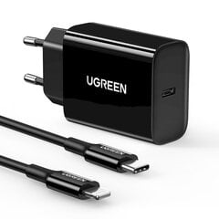 Ugreen USB travel wall charger Type C 20W Power Delivery + USB Cable Type C kaina ir informacija | Krovikliai telefonams | pigu.lt