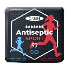 Гигиенические прокладки Carin Antiseptic Sport, 9 шт. цена и информация | Тампоны, гигиенические прокладки для критических дней, ежедневные прокладки | pigu.lt