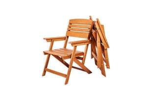 Стул "Heini" ​cкладной с подлокотниками, Коричневый, Folkland Home цена и информация |  Садовые стулья, кресла, пуфы | pigu.lt