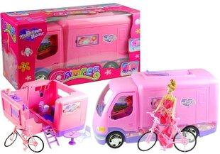 Rožinis kempingas su lėlės dviračiu kaina ir informacija | Žaislai mergaitėms | pigu.lt