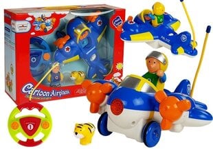 Nuotoliniu būdu valdomas lėktuvas su vairu, mėlynas kaina ir informacija | Žaislai berniukams | pigu.lt