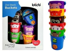 Набор разноцветных ведер с животными цена и информация | Игрушки для малышей | pigu.lt
