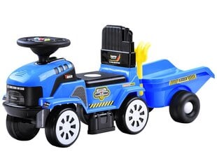 Толкаемый трактор с прицепом синий цена и информация | Игрушки для малышей | pigu.lt