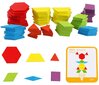 Medinė dėlionė Pattern Blocks 130 detalių kaina ir informacija | Dėlionės (puzzle) | pigu.lt