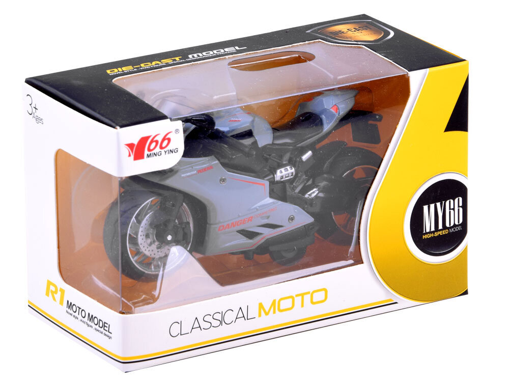 Žaislinis motociklas Diecast model pilkas kaina ir informacija | Žaislai berniukams | pigu.lt