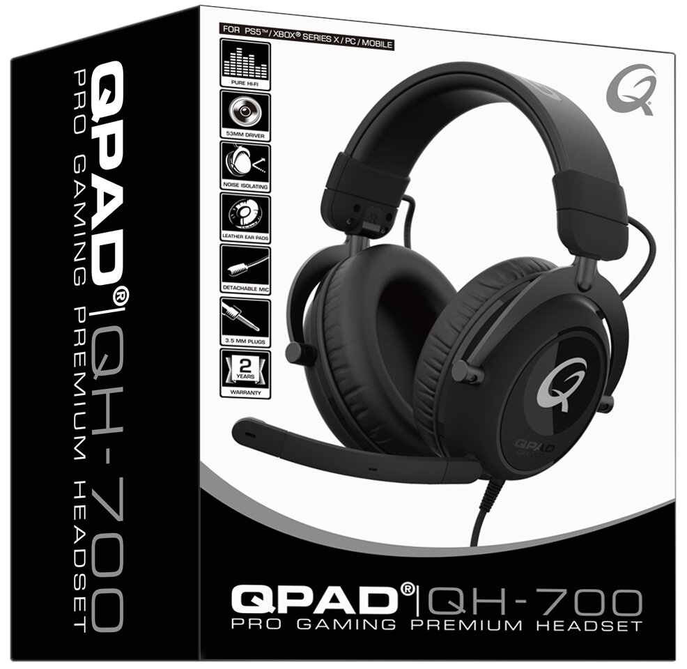 QPAD QH700 Black kaina ir informacija | Ausinės | pigu.lt