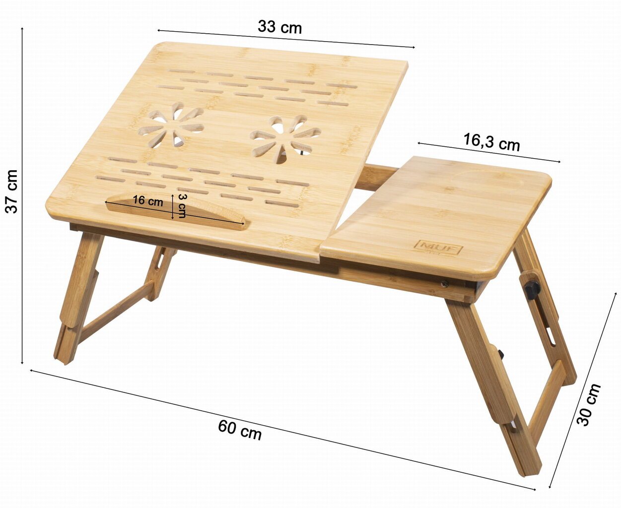 Nešiojamo kompiuterio staliukas Bambus M, rudas kaina ir informacija | Kompiuteriniai, rašomieji stalai | pigu.lt