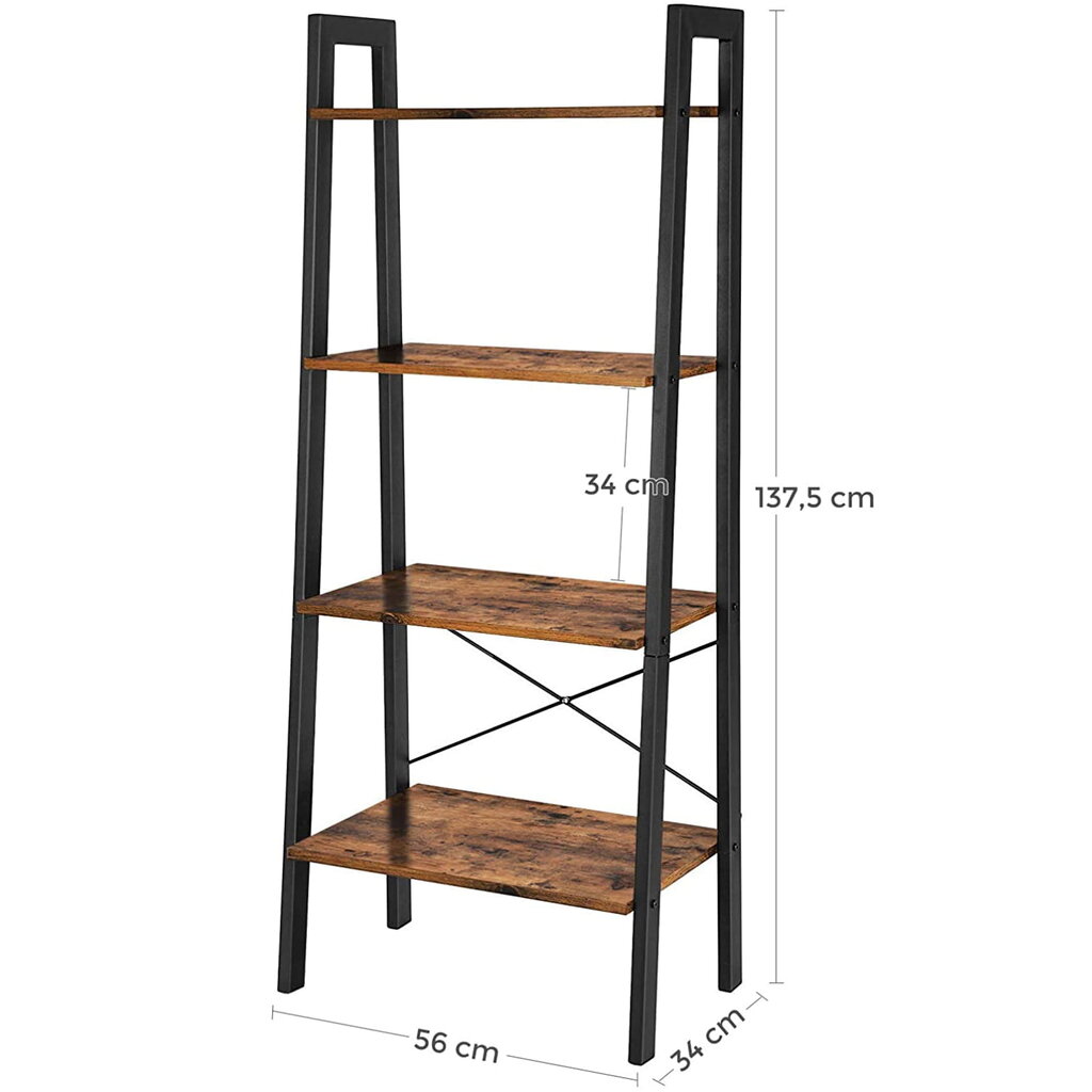 Pastatoma lentyna LLS44X, ruda/juoda kaina ir informacija | Lentynos | pigu.lt