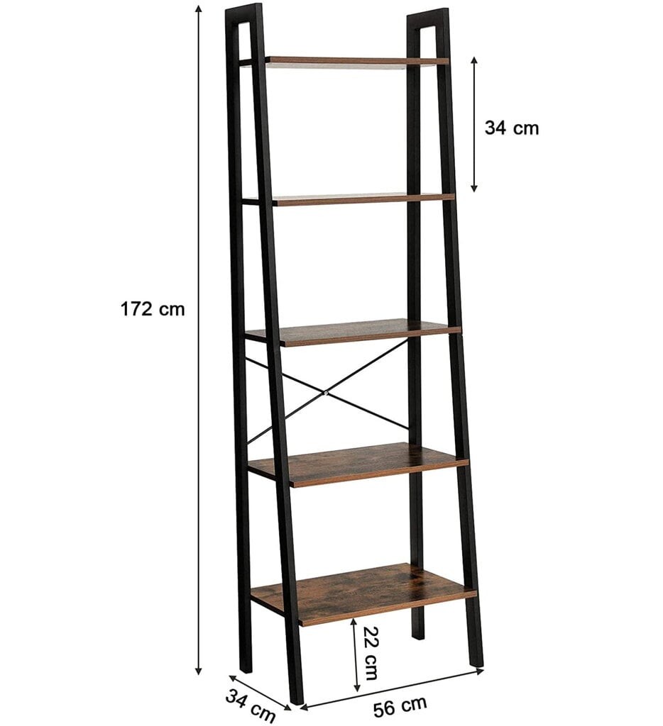 Pastatoma lentyna LLS45X, ruda/juoda kaina ir informacija | Lentynos | pigu.lt